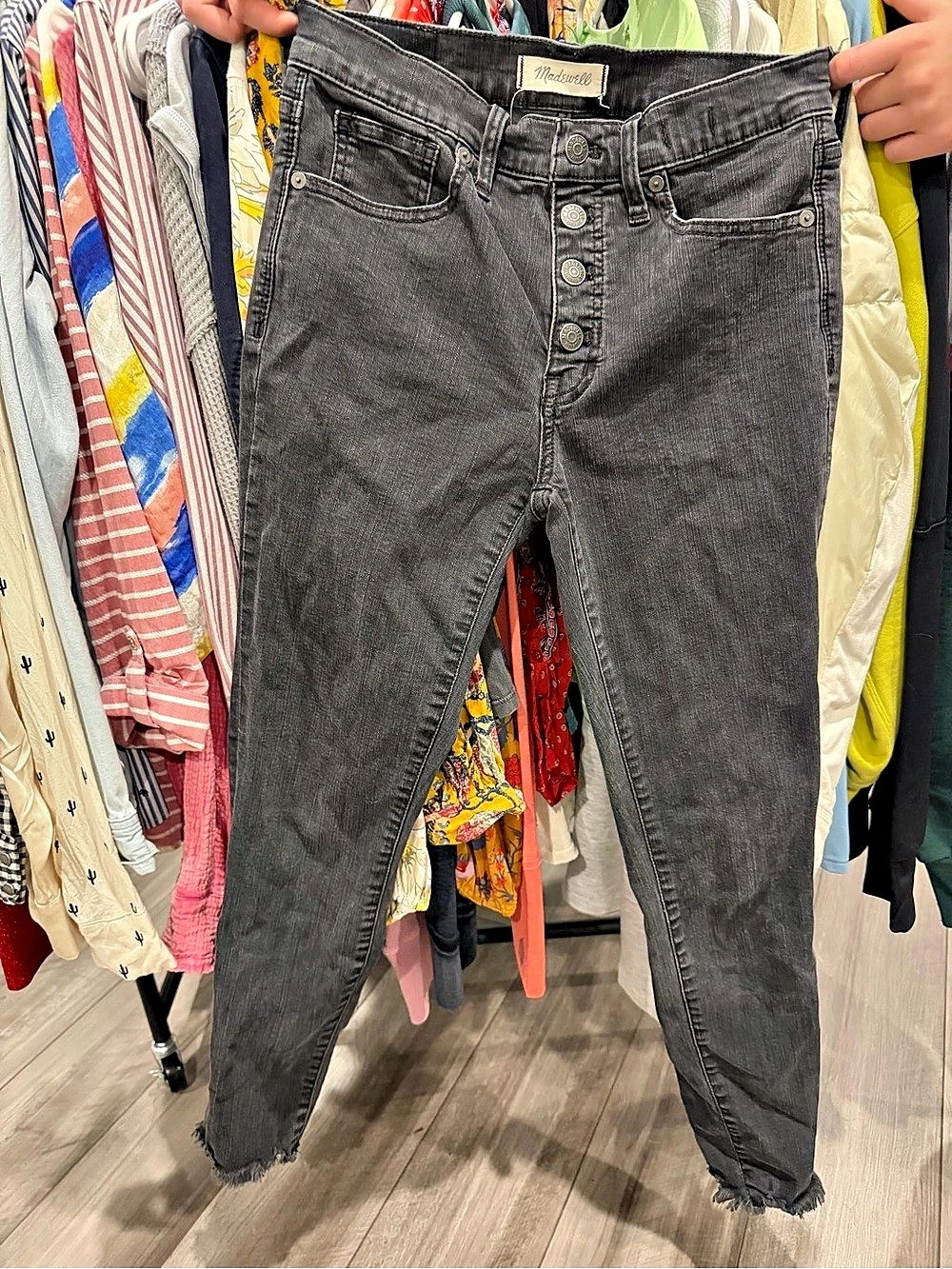 Madewell High Rise Gray Jeans - Picture 2 of 4
